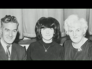 Freda Kelly with Harrison's parents