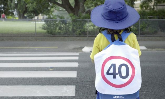 Backpacks carry road safety warning