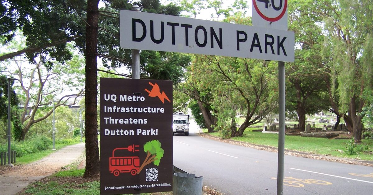 Dutton Park trees and parkland under threat from Metro charging