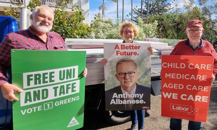 West End to Lismore | Election corflutes warm flooded homes.